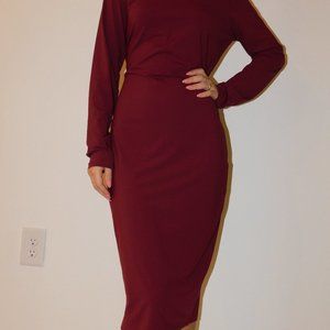 Zara burgundy form fitting dress